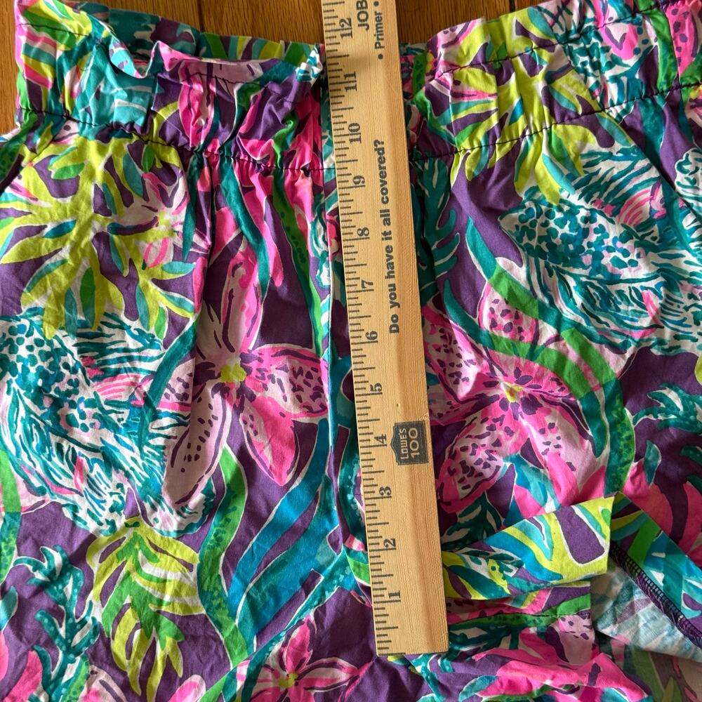 Lilly Pulitzer Tropical Floral High Waist Shorts Pink Purple Women’s Small - Picture 8 of 11